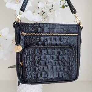 BRAHMIN Built-in-Wallet Black Melbourne Organizer Crossbody Bag